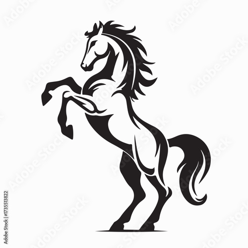 Gallop Horse with High Legs Vector Logo Design for Racing or Sports Brand