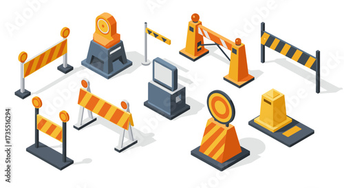 Isometric traffic barrier collection with diverse safety designs