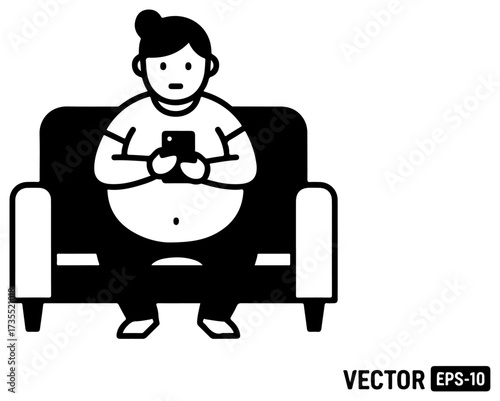 Person sitting on sofa focused on phone.