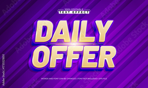 daily offer editable text effect