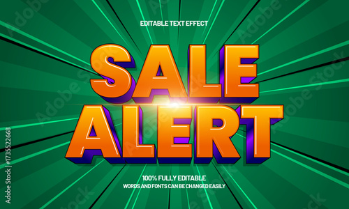 sale alert editable text effect