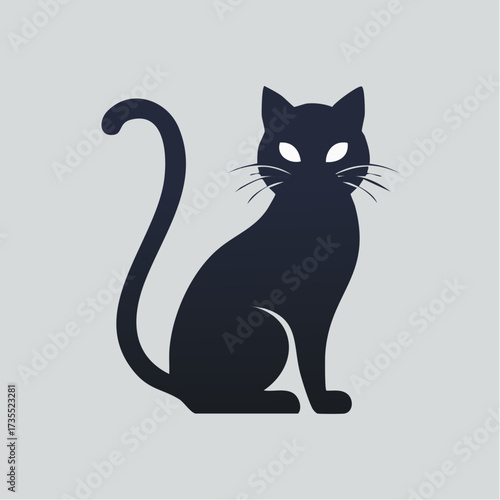 vector illustration of a black cat