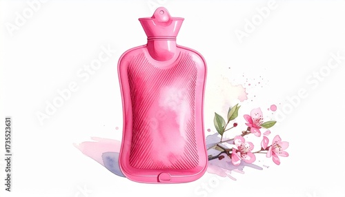 pink bottle on the white 