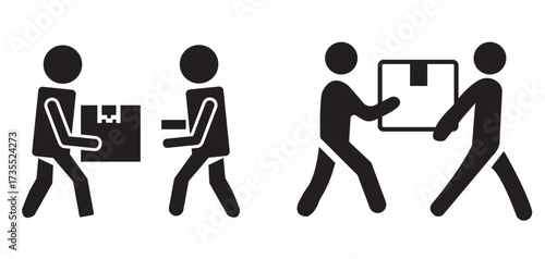 Delivery Workers Passing Package Icon