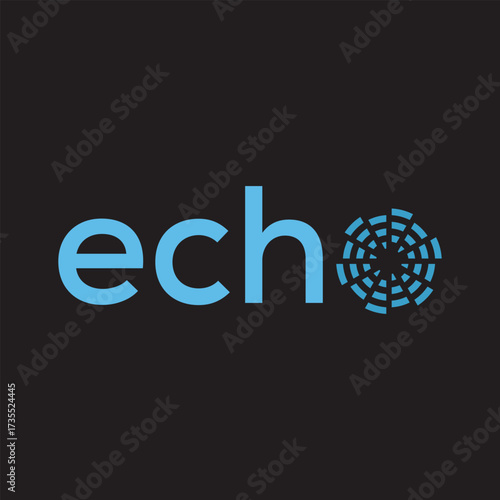 Echo logo design vector, echo typography text graphic icon concept