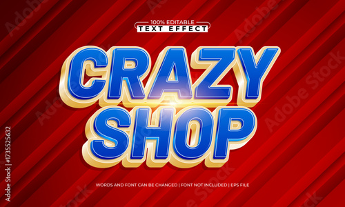 crazy shop editable text effect