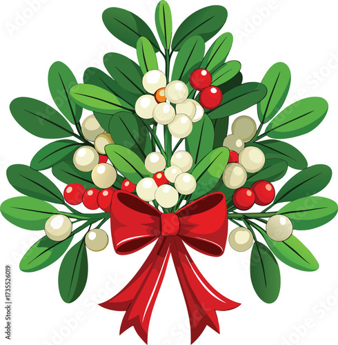 Christmas Mistletoe Bundles vibrant red berries with lush green foliage