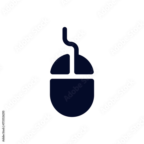 Black Flat Computer Mouse Click Device Icon