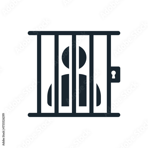 Black Flat Icon Jail Bars Imprisonment Legal Icon