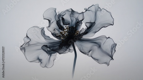 white flower on black background