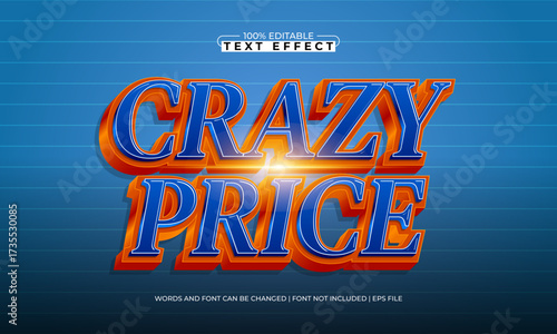 crazy price editable text effect