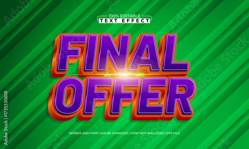 final offer editable text effect