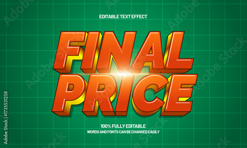 final price editable text effect