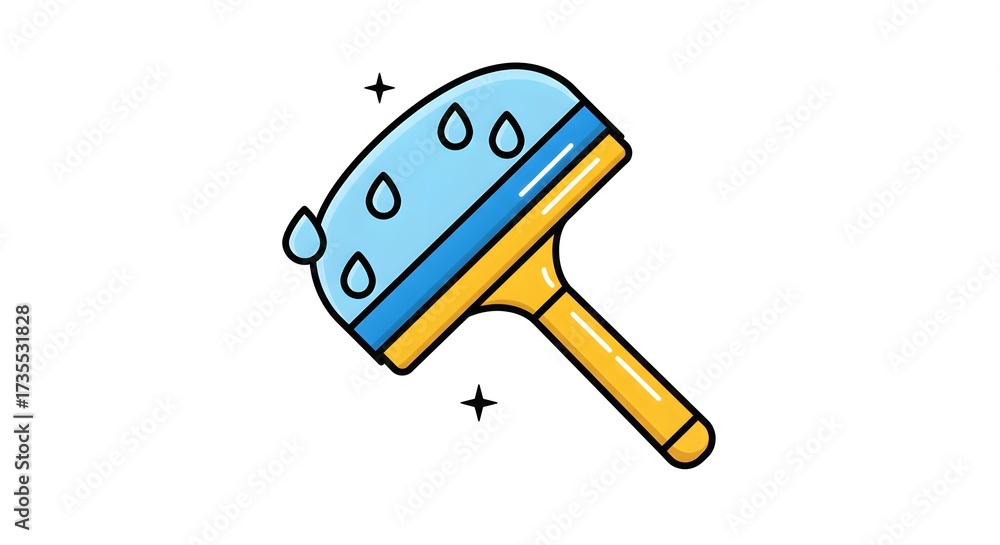 Obraz premium Window Squeegee Icon Clean and Efficient Cleaning Tool Illustration