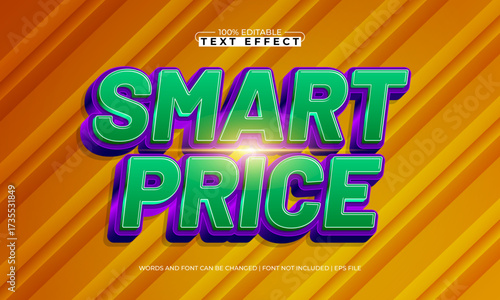 smart price editable text effect