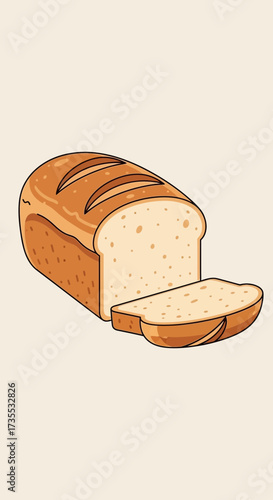 A loaf of sliced white bread on a plain background.
