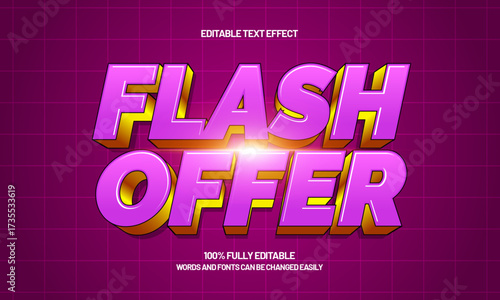 flash offer editable text effect