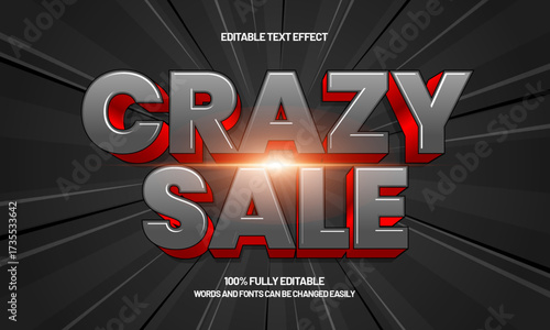 crazy sale editable text effect
