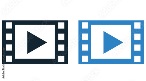  Video Play Movie Icons Design Vector