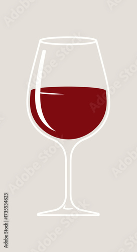 A glass of red wine on a plain background.