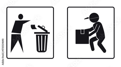 Waste and Delivery Worker Icons