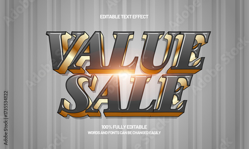 value sale editable text effect