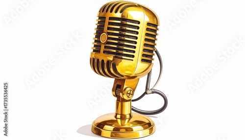 vintage microphone isolated on white background