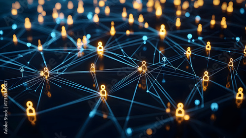 Advanced artificial intelligence system visualizing professional networks, lead generation, and partnership opportunities in a digital corporate ecosystem.