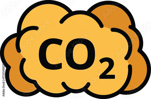 Stylized co2 gas cloud icon representing carbon dioxide pollution and environmental concerns vector