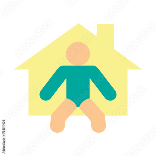 Orphanage Vector Flat Icon Design
