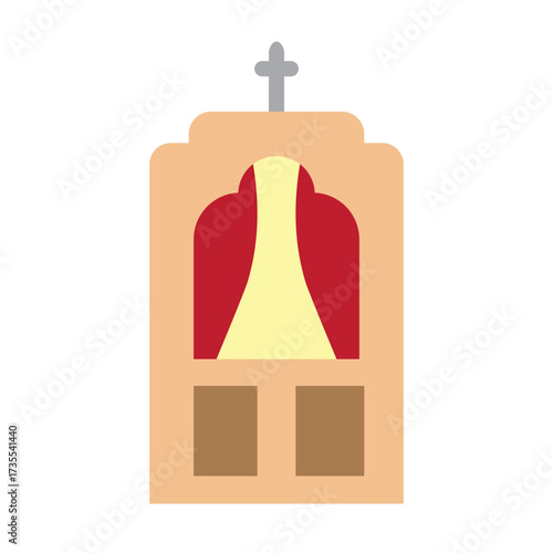 Confession Booth Vector Flat Icon Design