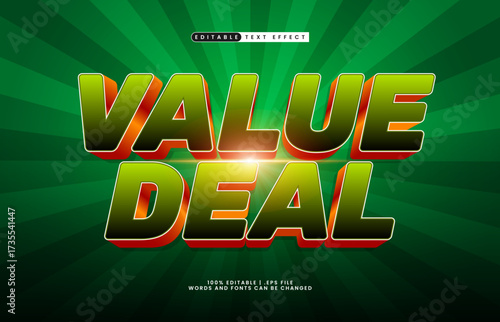 value deal editable text effect