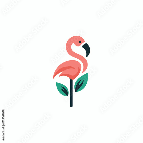 Flamingo Flower Logo