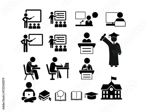 business people icons set