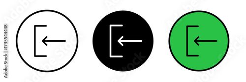 Left Arrow Point Pointer Direction Navigation Symbol. Street Shape Turning Icon stroke, filled and colored concept for web design.