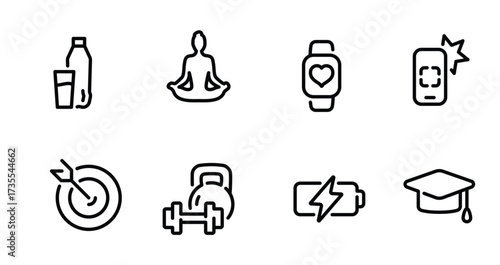 set of black vector icons isolated vector illustration