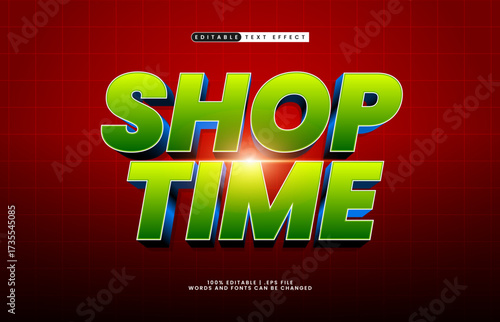 shop time editable text effect