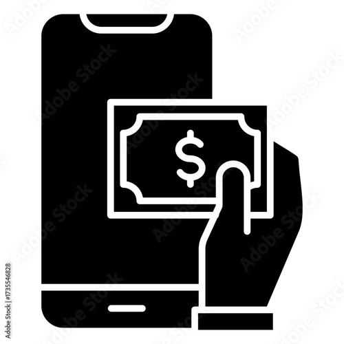 Digital Cash Glyph Icon