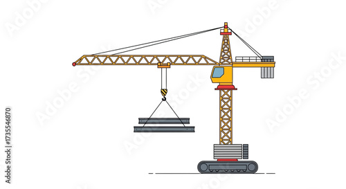 Construction crane lifting heavy materials at a site.