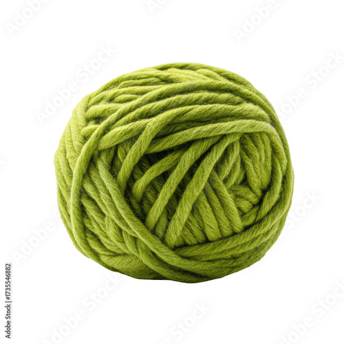 A ball of bright lime green yarn