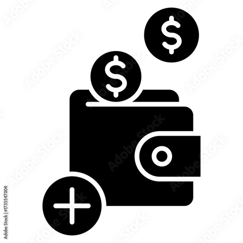 Wallet Top Up Glyph Icon