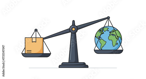 A scale shows a brown box outweighing the Earth