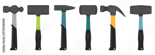 set of iron hammer collection vector illustration