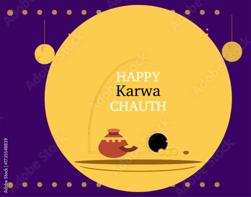 Karwa Chauth Decorative Poster Design