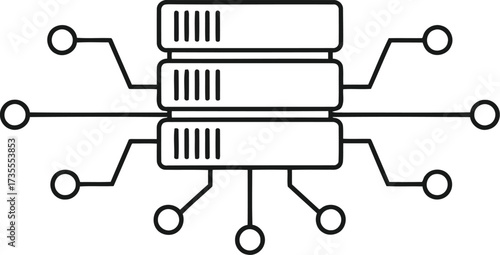 Digital network server connection data technology innovation future business concept abstract illustration vector