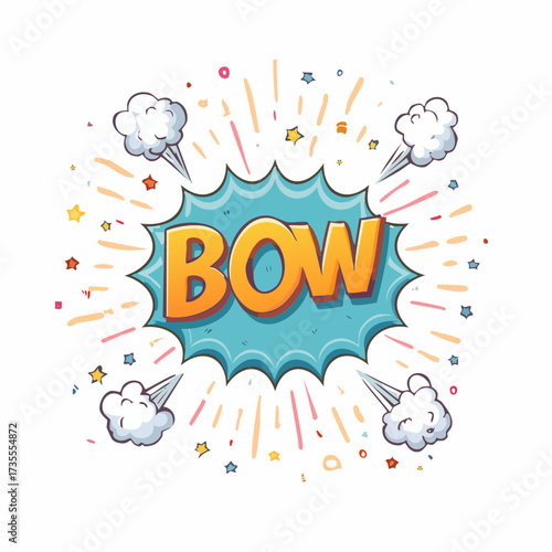 Comic boom cartoon effect line element set. Comic speech bubble pow, boom text, explosive splash smoke, wow cartoon vector icon. 