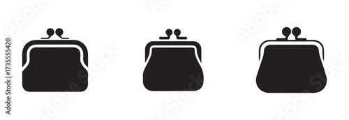 Woman purse icon, collection of stylish handbags, perfect for modern fashion and business needs, handbag purse solid black icon, vector illustration EPS 10.