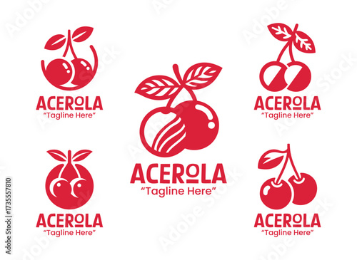 5 Acerola Logo Set Vibrant Fruit Logo Branding Collection