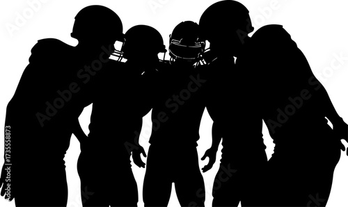 American Football Players Silhouette Bundle Illustration