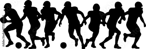 American Football Players Silhouette Bundle Illustration
